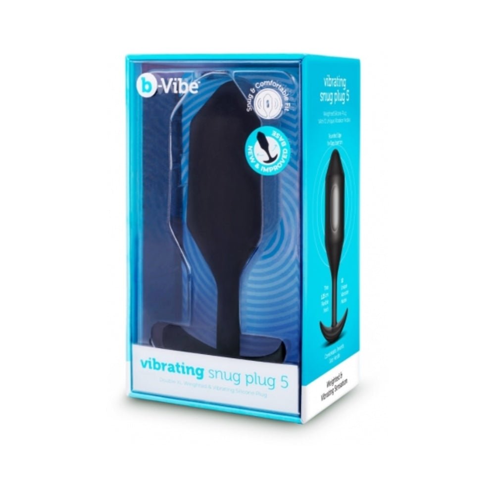 b-vibe-vibrating-snug-plug-5-rechargeable-weighted-silicone-anal-plug-black b-Vibe Vibrating Snug Plug 5 Rechargeable Weighted Silicone Anal Plug Black - Image 1