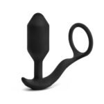 b-Vibe Vibrating Snug & Tug Rechargeable Silicone Anal Plug with Cock Ring Medium Black - Image 4
