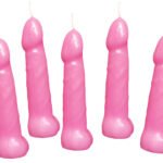 Bachelorette Pecker Party Pink Candles 5pk