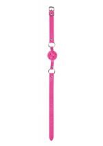 Ball Gag With Leather Straps - Pink - Image 2