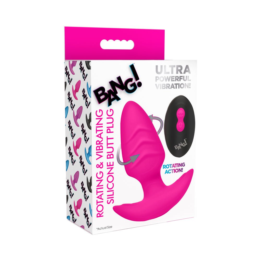 bang-rotating-vibrating-silicone-butt-plug-with-remote-pink BANG! Rotating & Vibrating Silicone Butt Plug with Remote Pink - Image 1