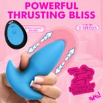 BANG! Thrusting & Vibrating Silicone Anal Plug – Blue - Image 6