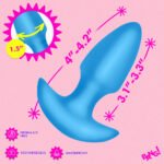 BANG! Thrusting & Vibrating Silicone Anal Plug – Blue - Image 8