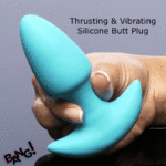 BANG! Thrusting & Vibrating Silicone Anal Plug – Blue - Image 9