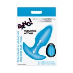 BANG! Thrusting & Vibrating Silicone Anal Plug – Blue - Image 10