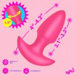 BANG! Thrusting & Vibrating Silicone Anal Plug – Hot Pink - Image 8
