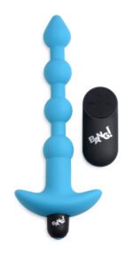Bang - Vibrating Silicone Anal Beads and Remote  Control - Blue - Image 7