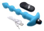 Bang - Vibrating Silicone Anal Beads and Remote  Control - Blue - Image 8