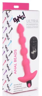Bang - Vibrating Silicone Anal Beads and Remote Control - Pink - Image 2