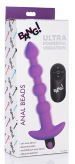 Bang - Vibrating Silicone Anal Beads and Remote Control - Purple - Image 2