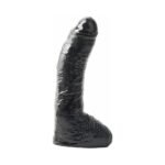 Basix Rubber Works Fat Boy 10 in. Dildo With Balls Black - Image 2