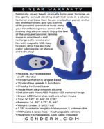 Beaded Pleasure Blue Rechargeable Vibrating Vibrator with Remote Control - Image 3
