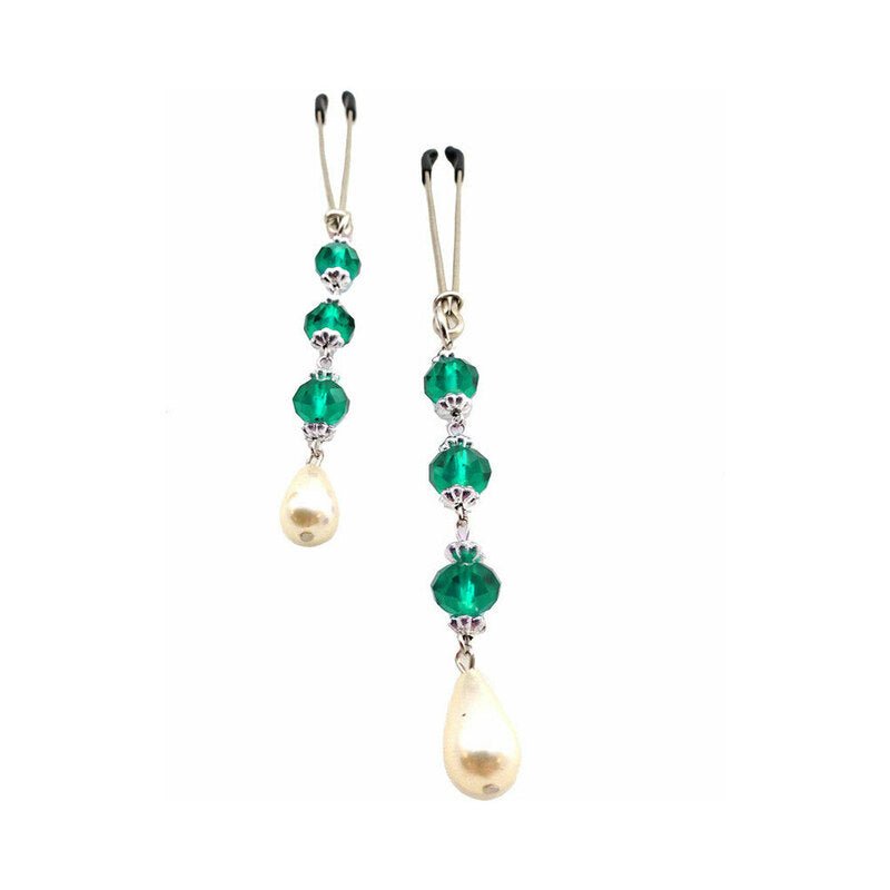 bijoux-de-nip-pearl-turquoise-beaded-nipple-clamps Bijoux de Nip Pearl Turquoise Beaded Nipple Clamps - Image 1