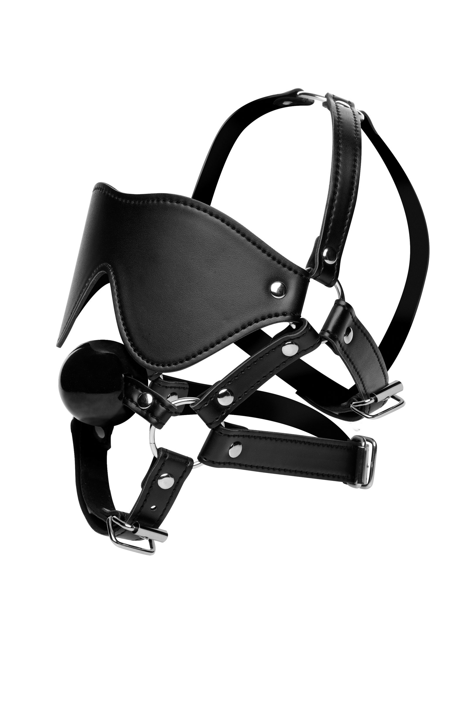 blindfold-harness-and-ball-gag Blindfold Harness and Ball Gag - Image 1