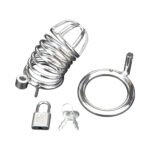 Blue Line Deluxe Chastity Cage Silver - Image 2