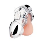 Blue Line Obedience Cage – 5-Piece Metal Chastity Set with Padlock - Image 3