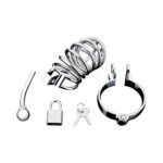 Blue Line Urethral Play Cage – Stainless Steel 3-Piece Set with Sound - Image 5