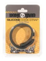 Boneyard Silicone Cock Strap 3-Snap Ring - Gray - Image 2