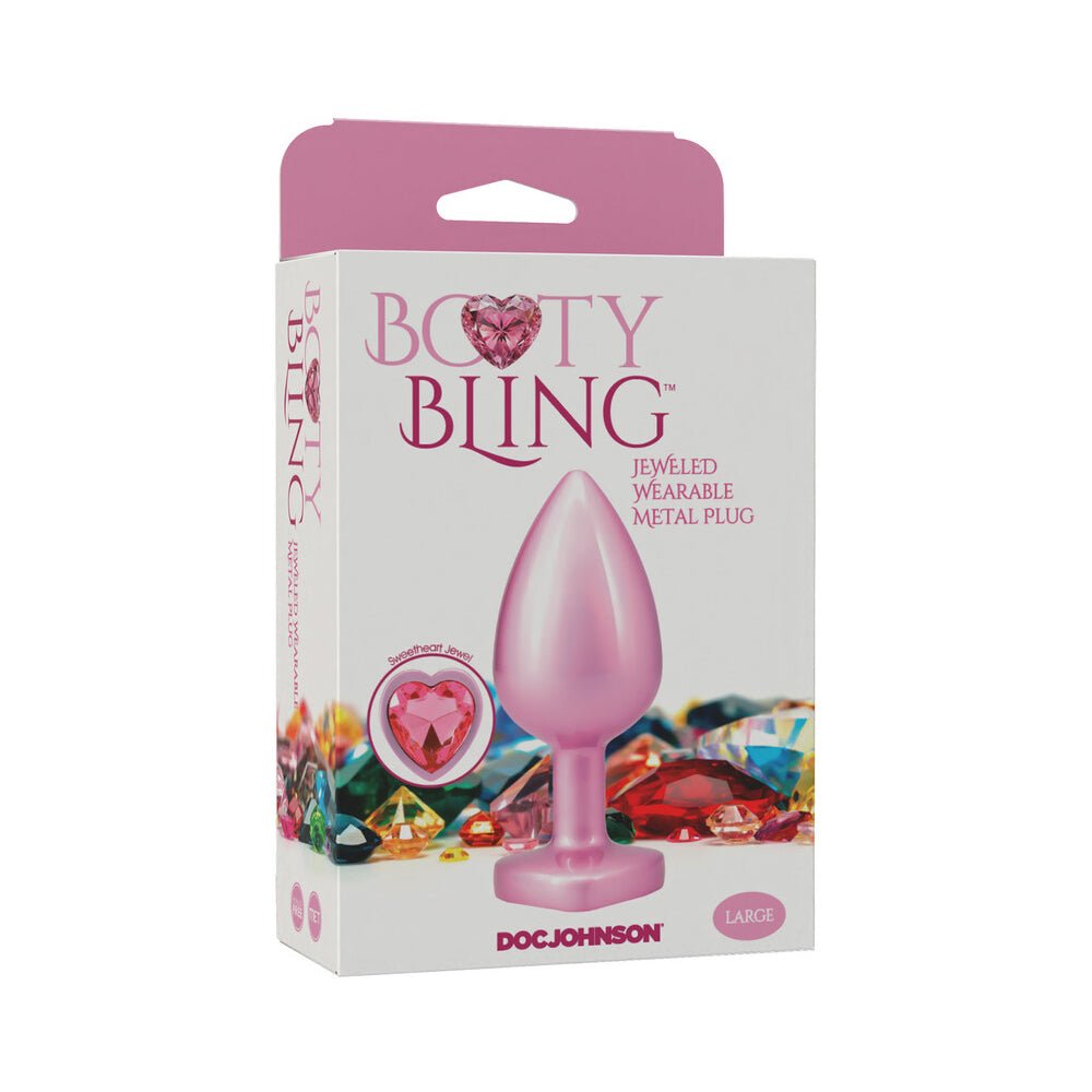 booty-bling-heart-diamond-jeweled-metal-plug-pink-large Booty Bling Heart Diamond Jeweled Metal Plug Pink Large - Image 1