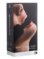 Brace Ball Gag W / Stretchable Strap - Black - Image 2