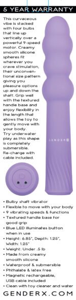 Bumpy Ride Rechargeable Silicone Vibrator with 9 Speeds – Purple - Image 4