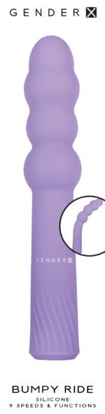 Bumpy Ride Rechargeable Silicone Vibrator with 9 Speeds – Purple - Image 5