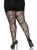 Butterfly Net Tights - 1x/2x - Black - Image 5