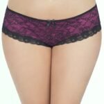 Cage Back Lace Panty - 1x2x - Black/pink