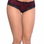 Cage Back Lace Panty - 3x4x - Black/red