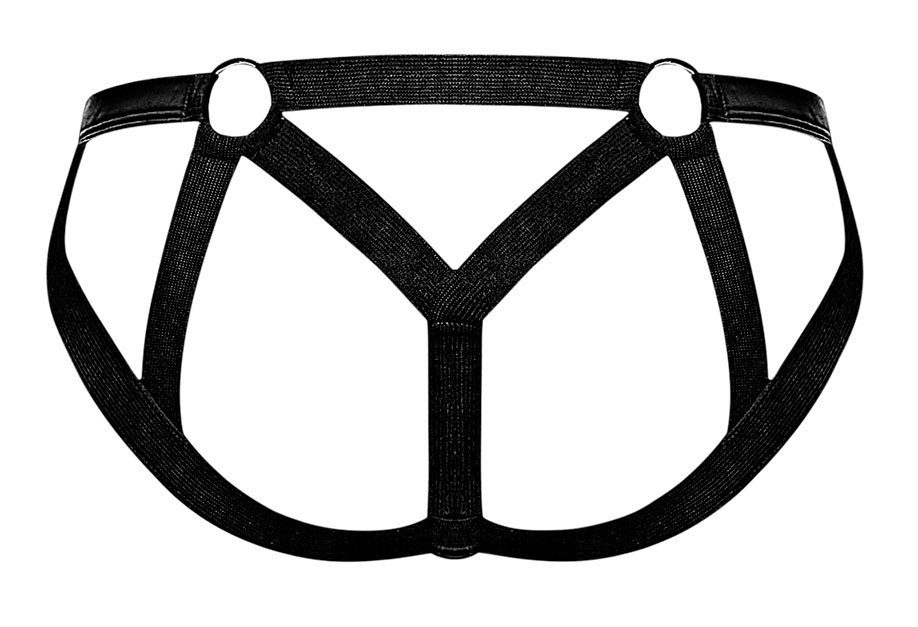 cage-matte-strappy-ring-jock-s-m-black Cage Matte Strappy Ring Jock - S/ M - Black - Image 1