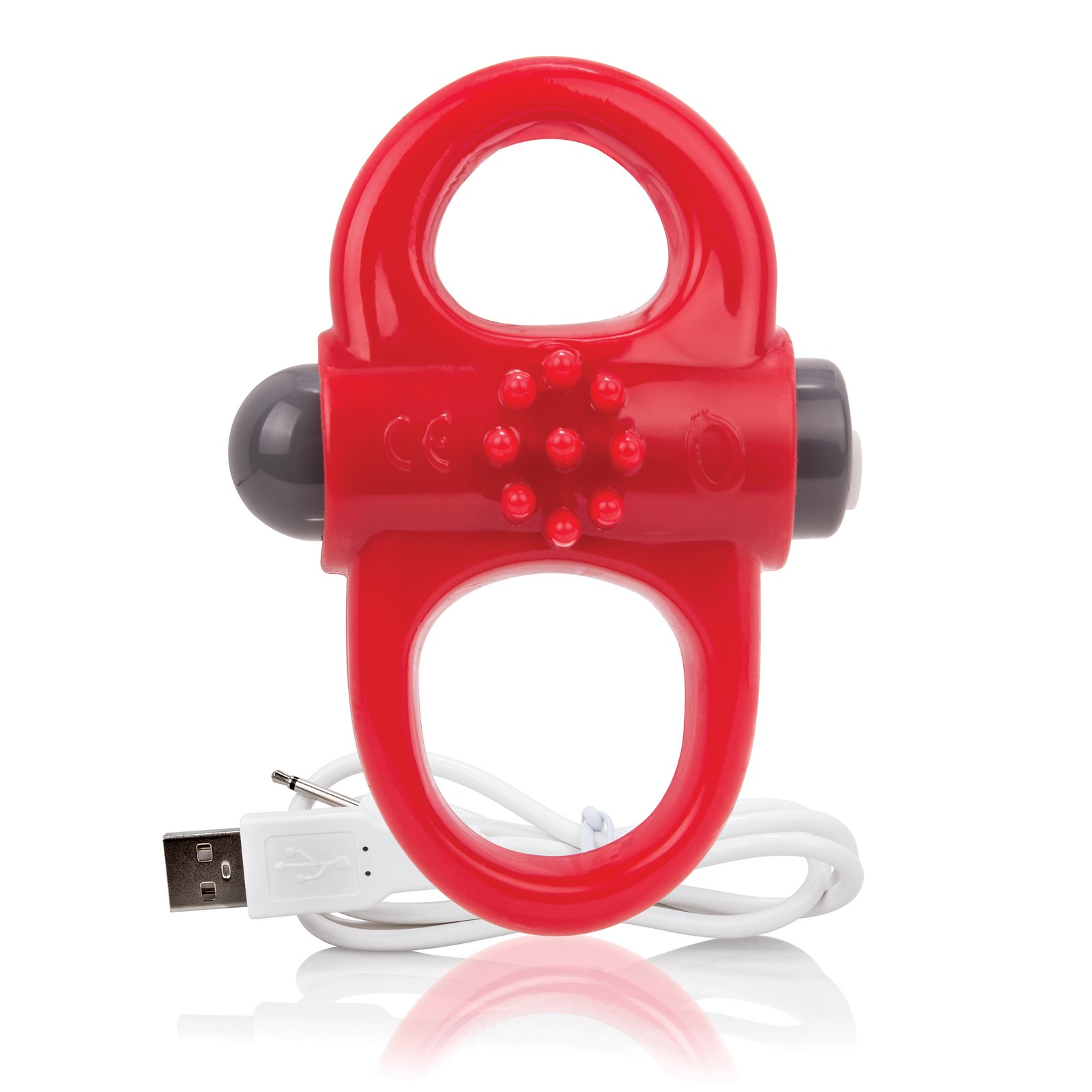 charged-yoga-rechargeable-vibe-ring-red Charged Yoga Rechargeable Vibe Ring - Red - Image 1