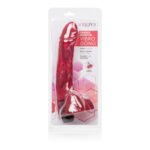 Cherry Scented Vibrating Dildo – Red, 10.25 in, AA Battery - Image 2