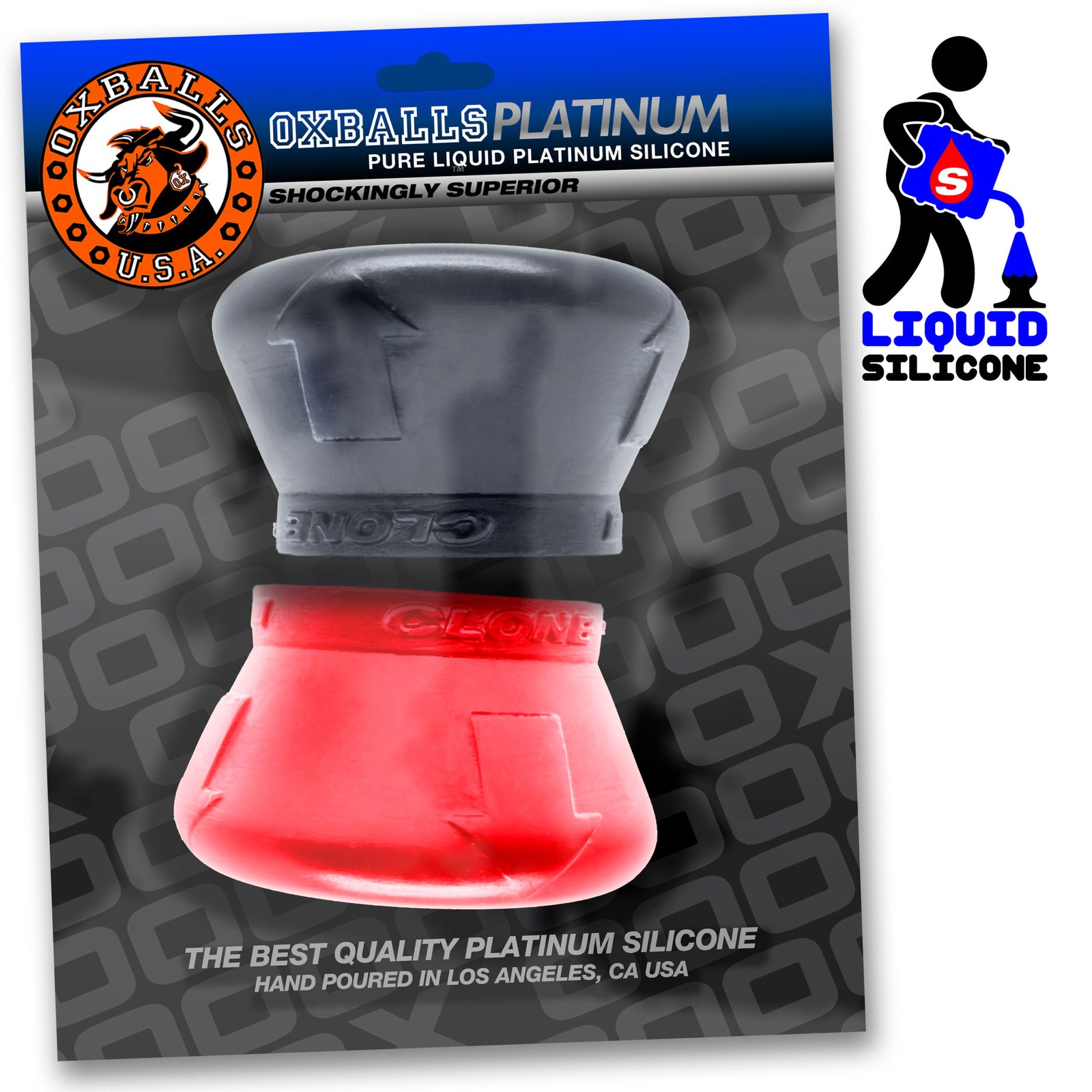 clone-duo-2-pack-ballstretcher-red-black Clone Duo 2-Pack Ballstretcher - Red / Black - Image 1