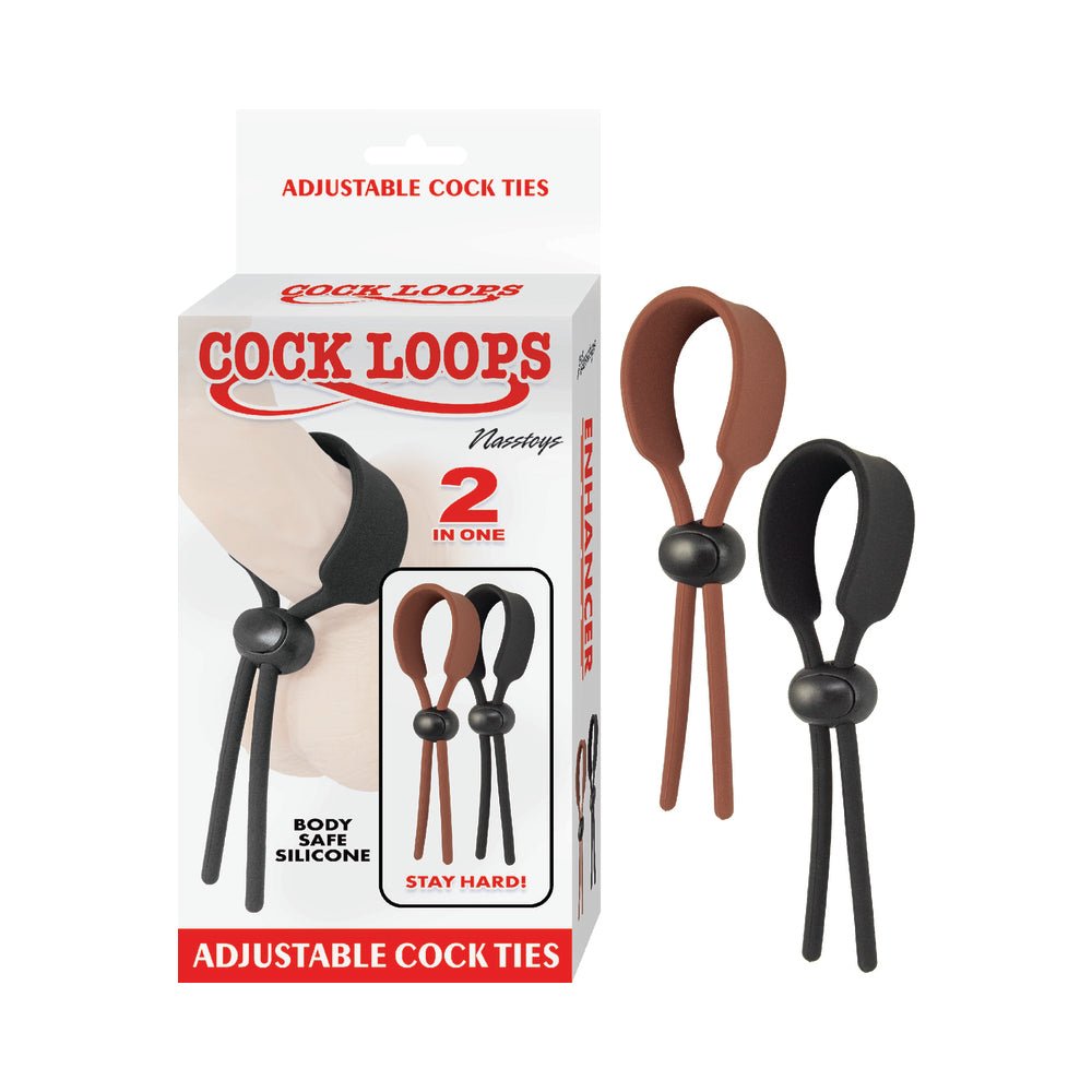cock-loops-adjustable-cock-ties-brown-black Cock Loops Adjustable Cock Ties Brown & Black - Image 1