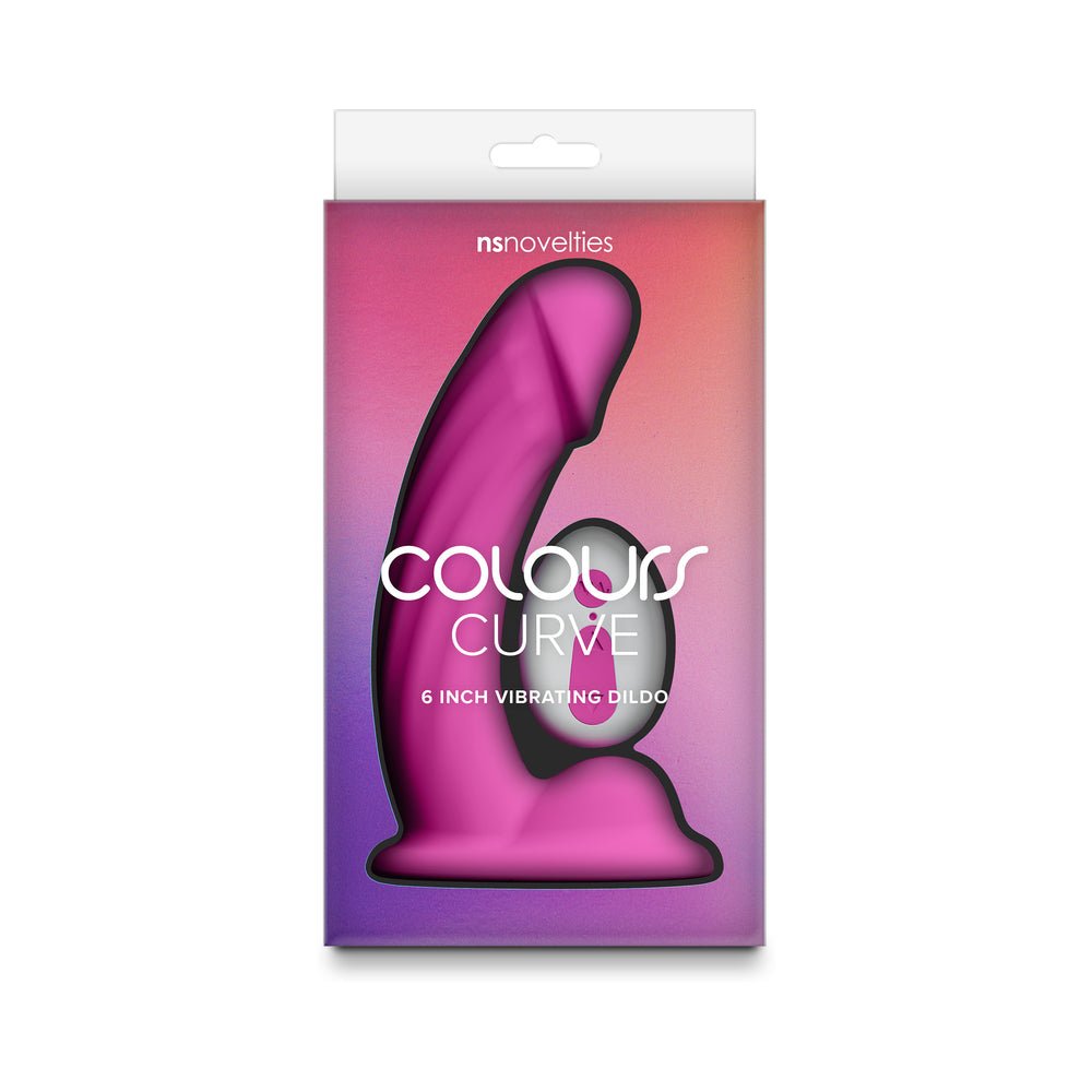colours-curve-vibrating-6-in-dildo-pink Colours Curve Vibrating 6 in. Dildo Pink - Image 1
