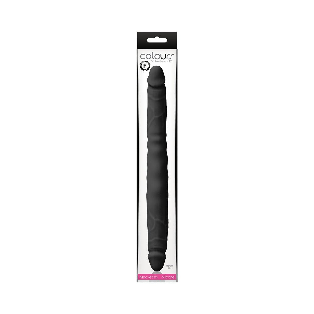 colours-double-pleasure-12-in-dual-ended-dildo-black Colours Double Pleasure 12 in. Dual Ended Dildo Black - Image 1