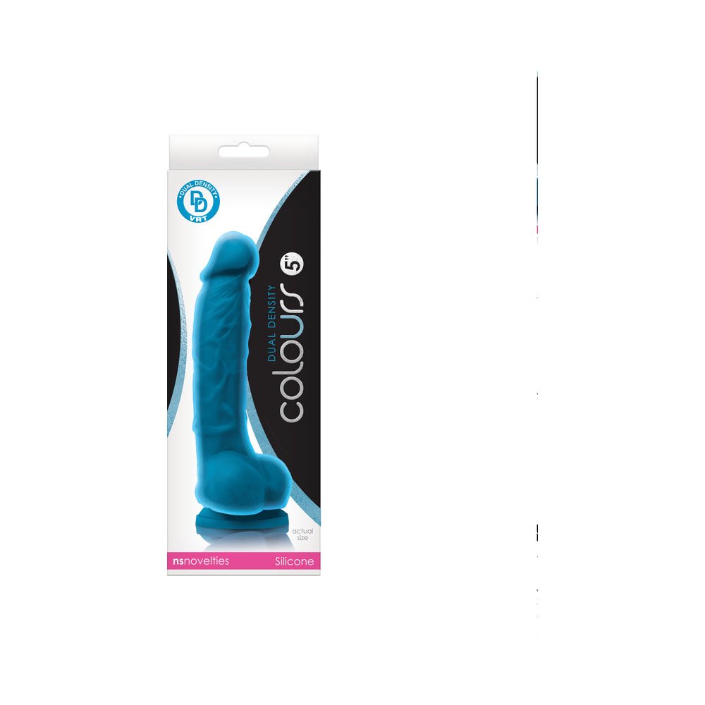 colours-dual-density-5-in-dildo-blue Colours Dual Density 5 in. Dildo Blue - Image 1