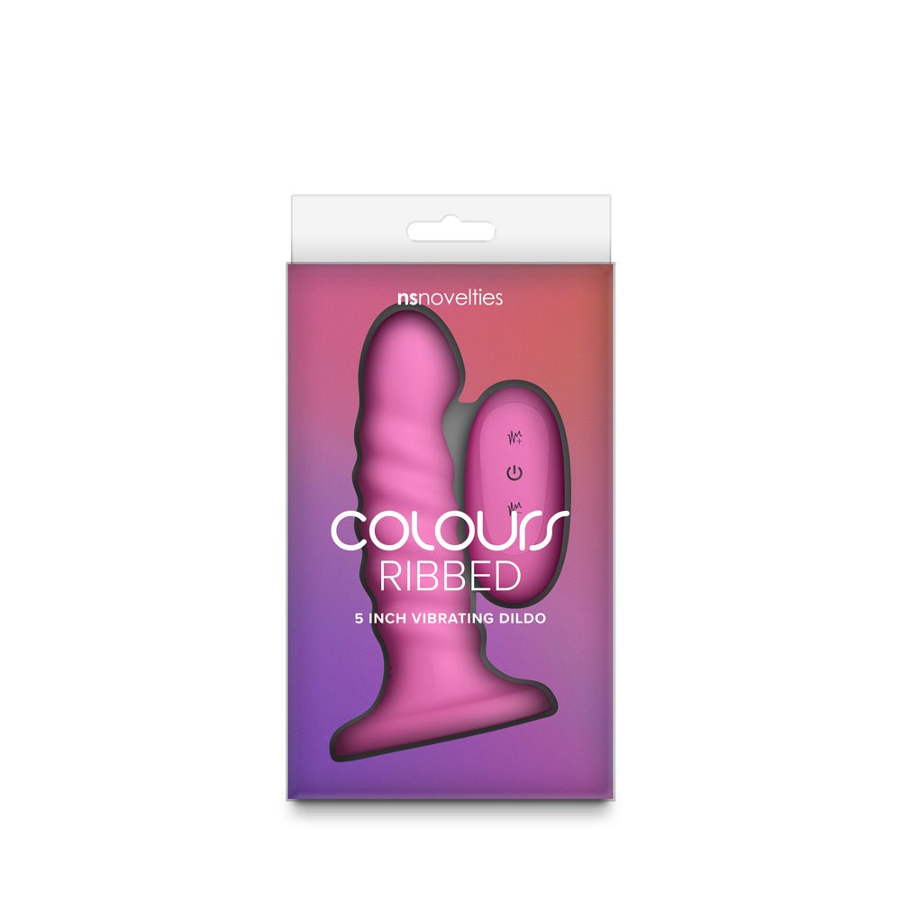 colours-ribbed-vibrating-5in-pink Colours Ribbed Vibrating 5in Pink - Image 1