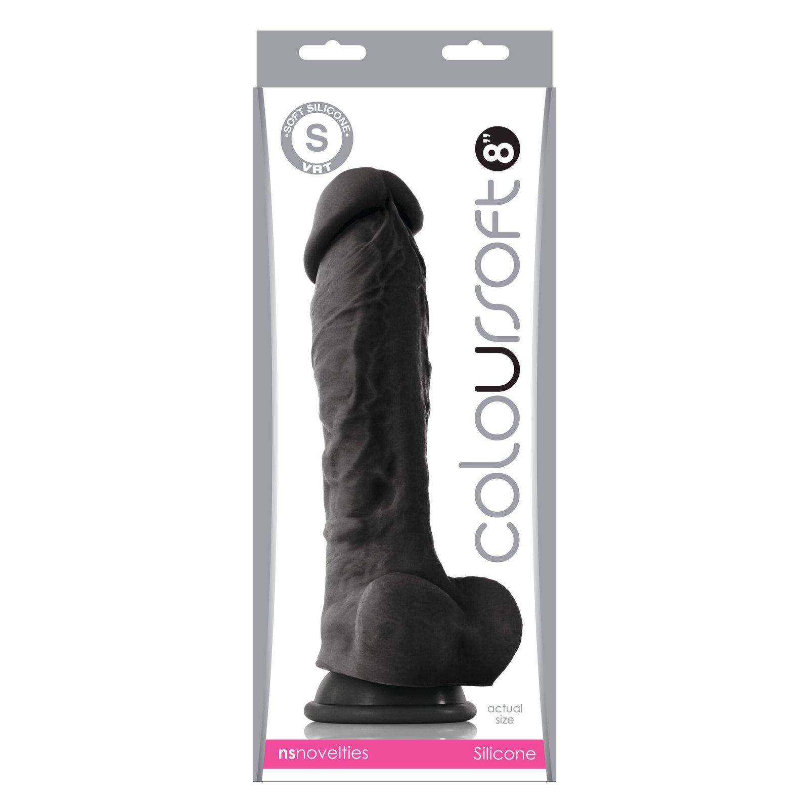 coloursoft-8-soft-dildo-black Coloursoft 8" Soft Dildo - Black - Image 1