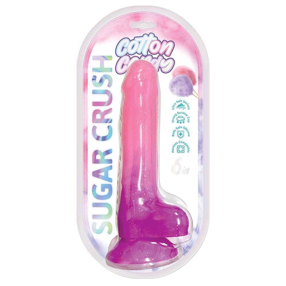 cotton-candy-sugar-crush-6-in-silicone-dildo-pinkpurple Cotton Candy Sugar Crush 6 in. Silicone Dildo Pink/Purple - Image 1