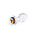Crystal Desires Rainbow Gem Borosilicate Glass Anal Plug Medium – Clear - Image 2