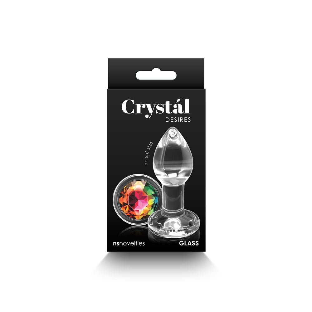 crystal-desires-rainbow-gem-glass-plug-small Crystal Desires Rainbow Gem Glass Plug Small - Image 1