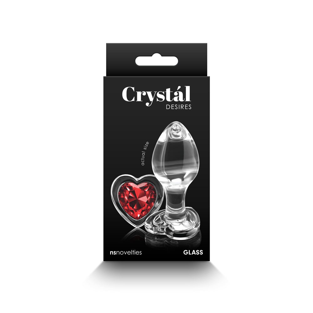 crystal-desires-red-heart-gem-glass-plug-medium Crystal Desires Red Heart Gem Glass Plug Medium - Image 1