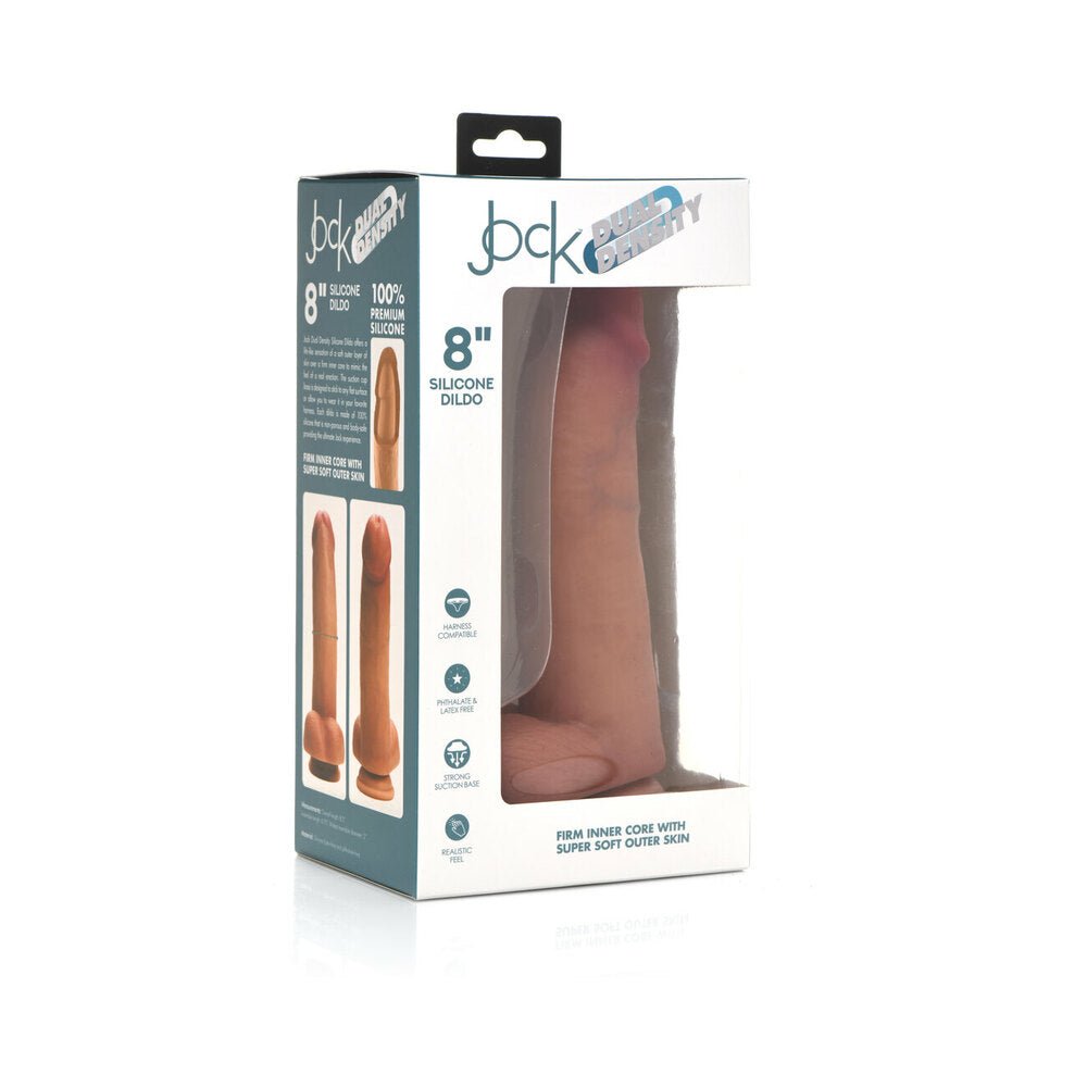 curve-toys-jock-dual-density-8-in-silicone-dildo-with-balls-suction-cup-light Curve Toys Jock Dual Density 8 in. Silicone Dildo with Balls & Suction Cup Light - Image 1