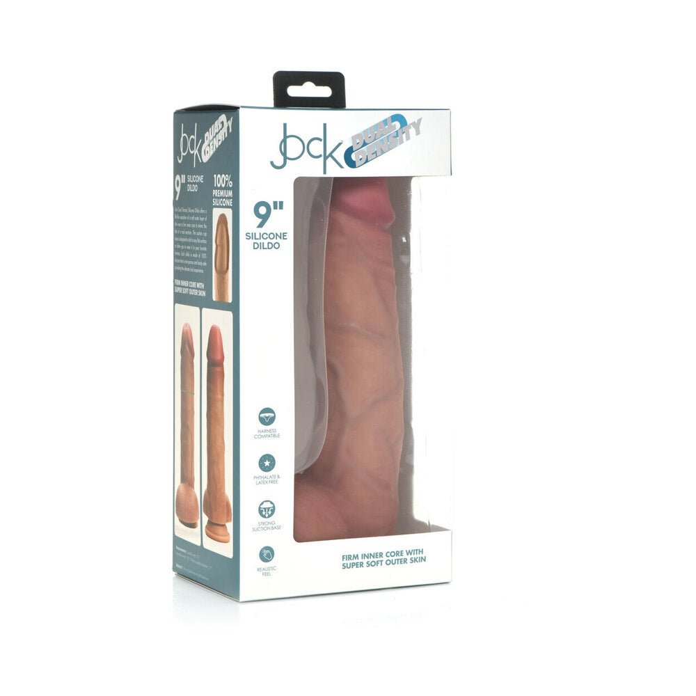 curve-toys-jock-dual-density-9-in-silicone-dildo-with-balls-suction-cup-light Curve Toys Jock Dual Density 9 in. Silicone Dildo with Balls & Suction Cup Light - Image 1