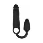 Curve Toys Rooster XXXPANDER Smooth Penis Extender Sheath with Cock Ring and Anal Plug – Black - Image 2