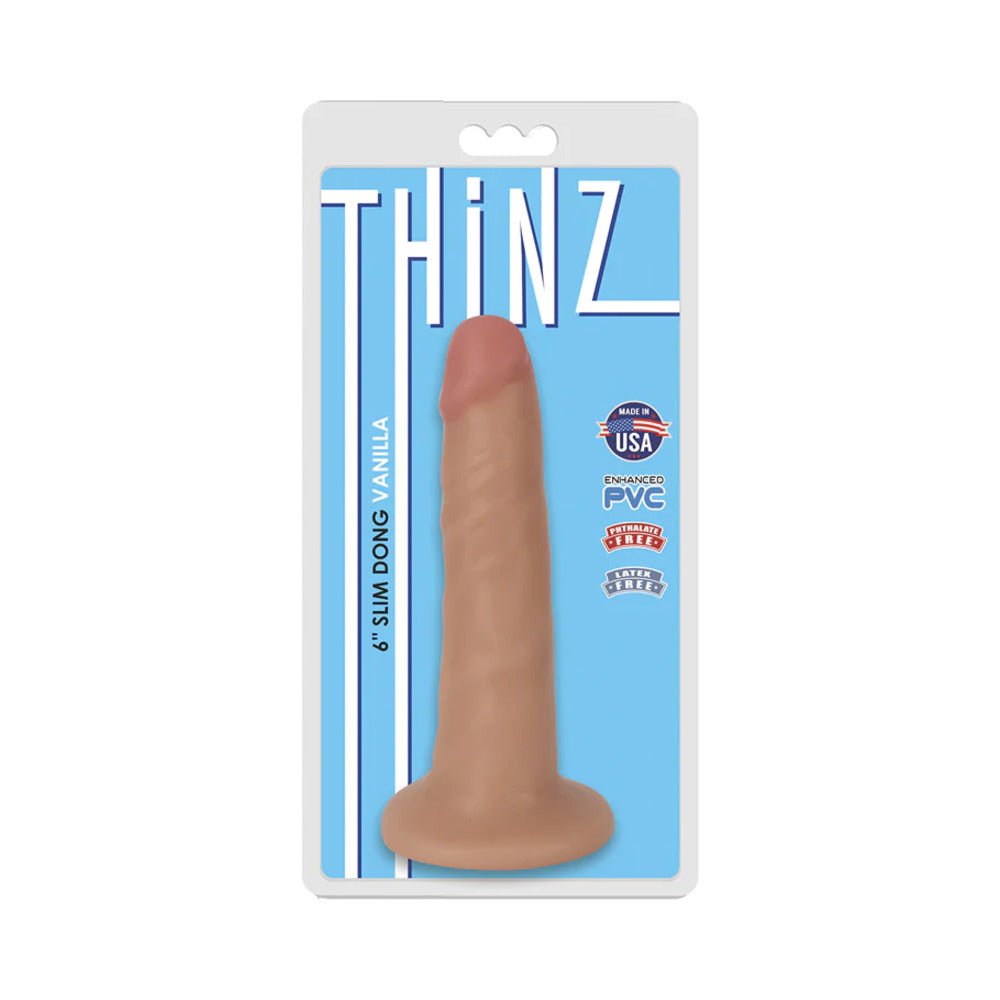 curve-toys-thinz-6-in-slim-dildo-with-suction-cup-beige Curve Toys Thinz 6 in. Slim Dildo with Suction Cup Beige - Image 1