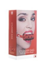 Cylinder Gag with Leather Straps – Red