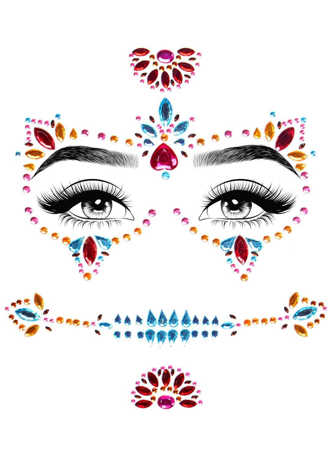 day-of-the-dead-adhesive-face-jewels Day of the Dead Adhesive Face Jewels - Image 1