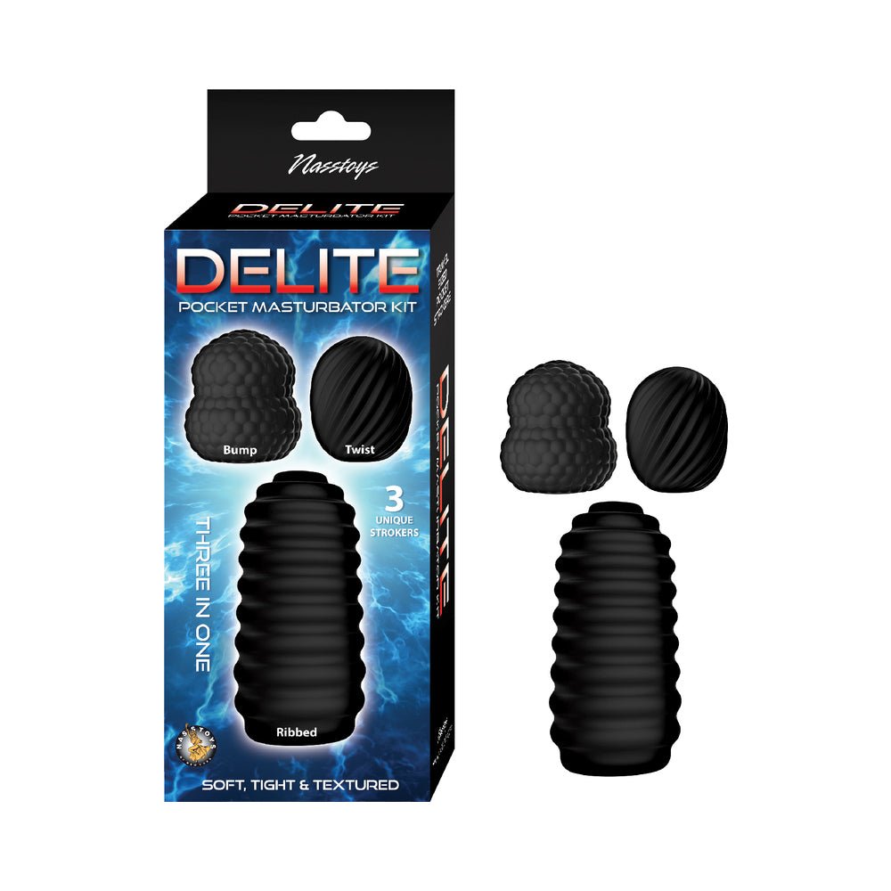 delite-pocket-masturbator-kit-black Delite Pocket Masturbator Kit Black - Image 1